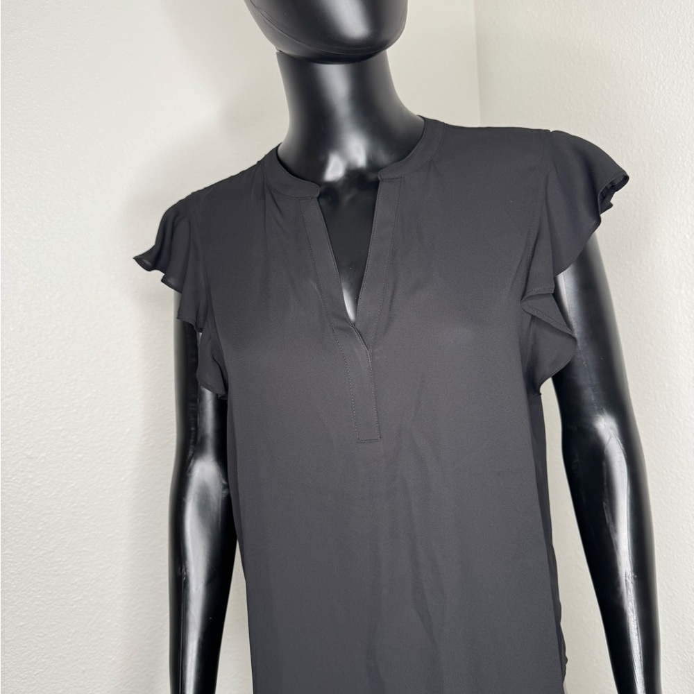 Calvin Klein Black Ruffle Sleeve Blouse